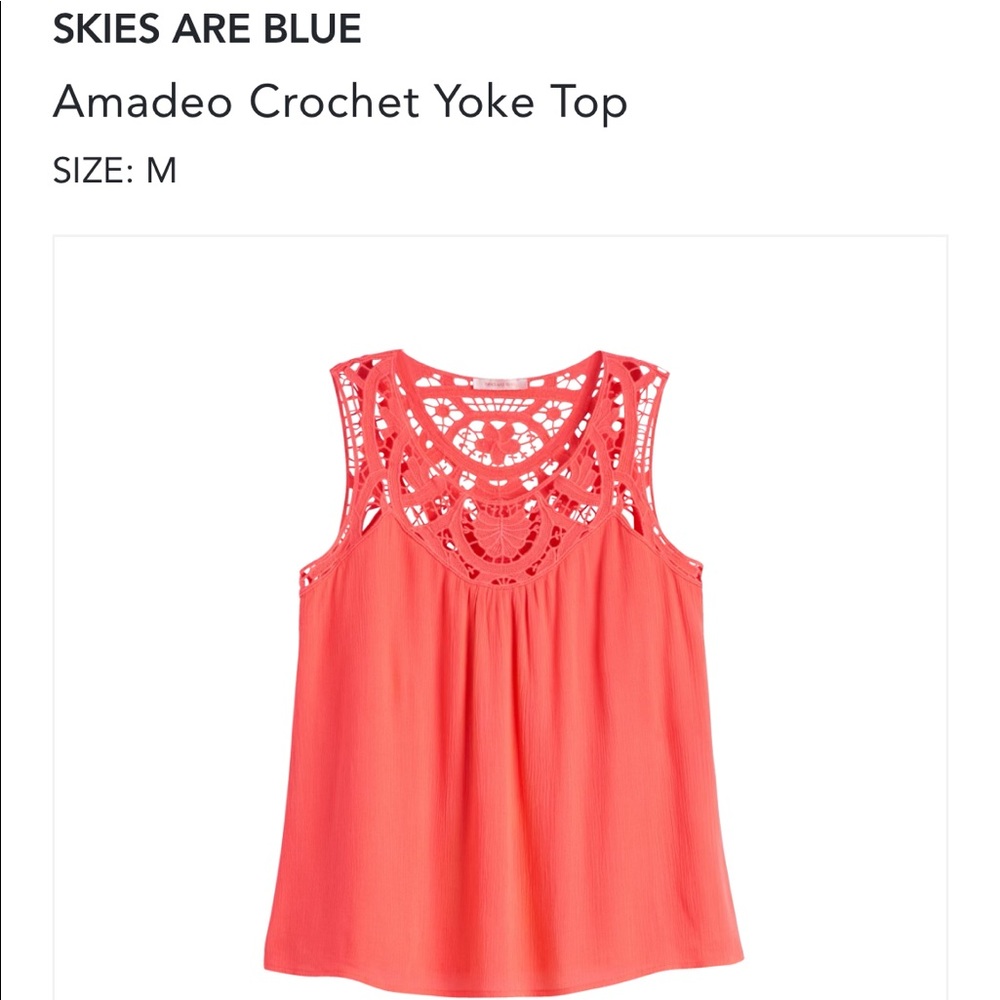 Skies are blue- Amadeus crochet yoke top